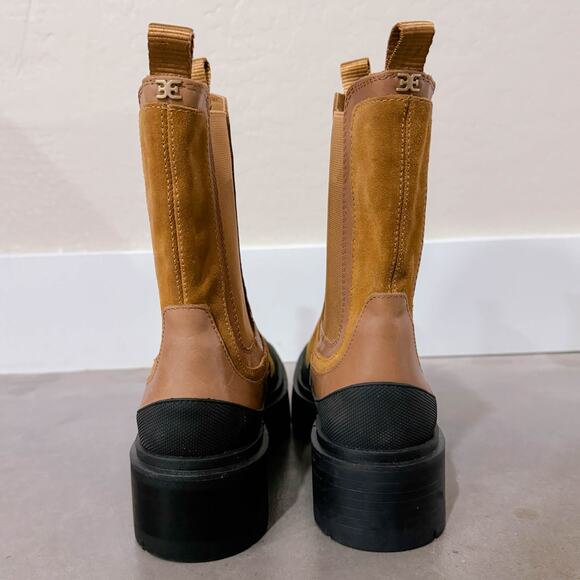 Sam Edelman Lulia Lug Sole Chunky Suede Boots Camel Brown Whiskey Gorpcore 10 - Picture 8 of 12